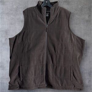 Lands' End Men's Vintage Vest Brown Size 3X Cotton Blend Full Zip